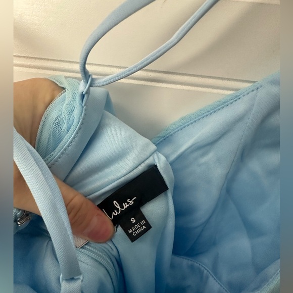 Lulus Radiant Event Light Blue Mesh Tiered Pleated Backless Maxi Dress - Picture 9 of 10